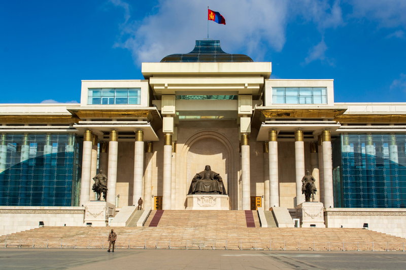 A Day Spent in Ulaanbaatar - Government Palace, Sukhbaatar Square - image by Uuganbayar via Shutterstock - Globetrotting horse riding holidays
